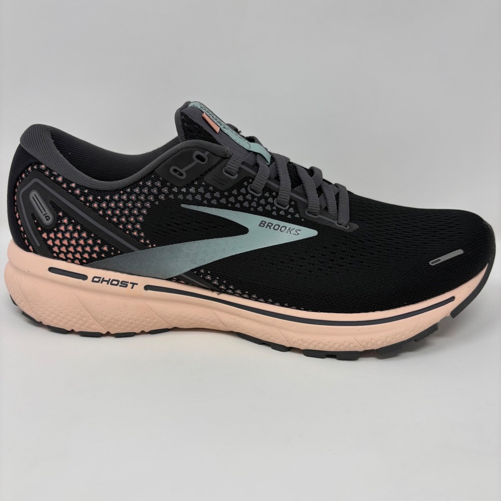 Brooks Ghost 14 Womens Size 11 Black Peach Running Shoes WORN ONCE